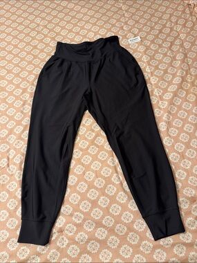 Old Navy Black Wide-Waist Track Joggers